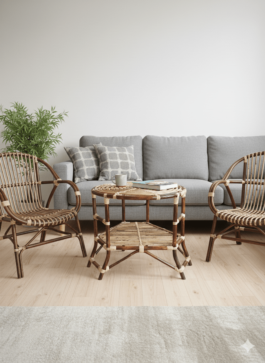 Cane Rattan side table - Image 2