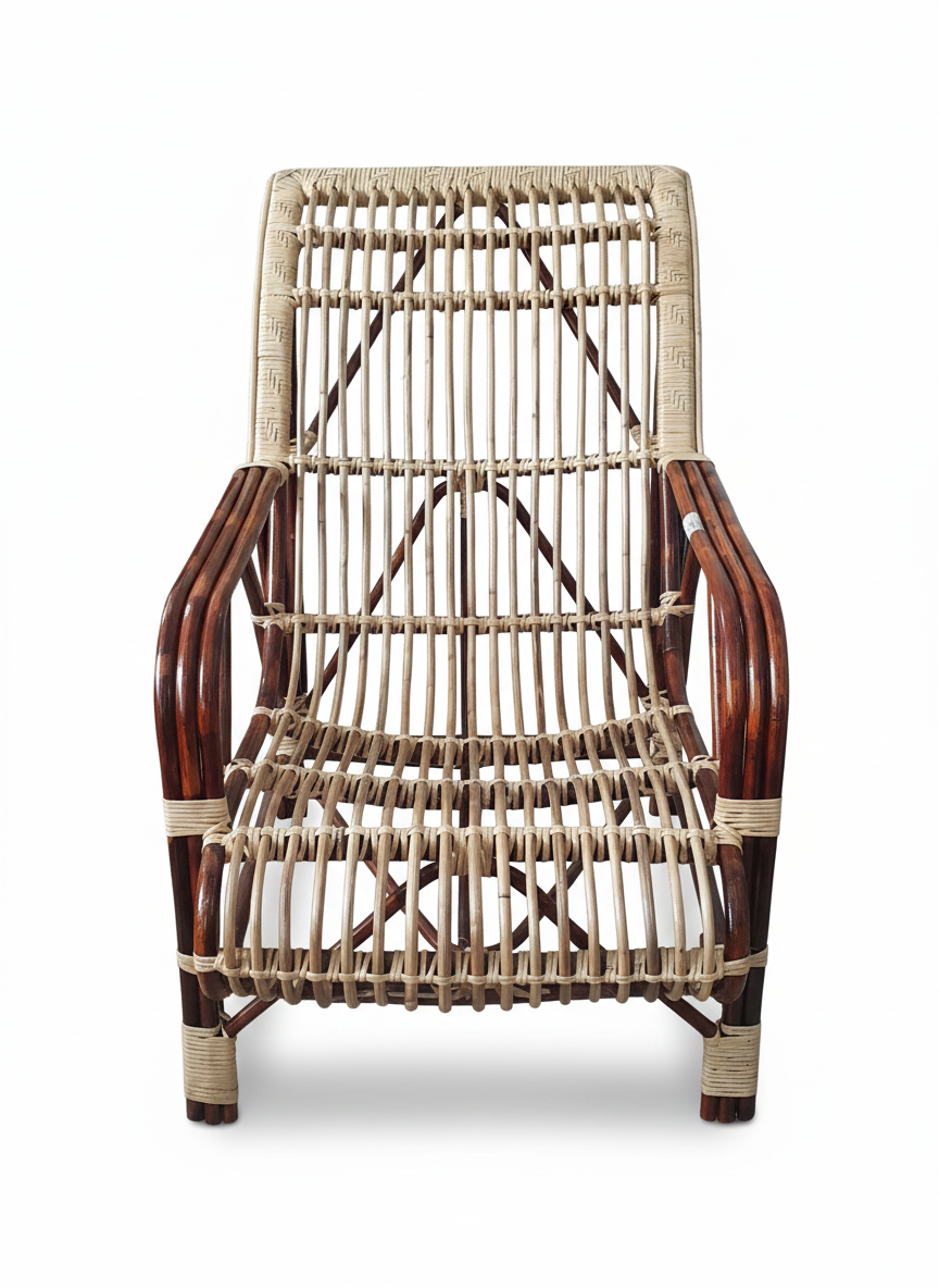 Handcrafted rattan armchair