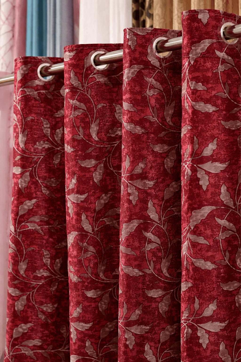 Floral Leaf Print Curtains