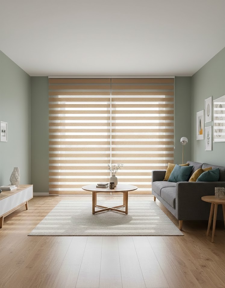 Wood-Grain Zebra Blinds - Image 2