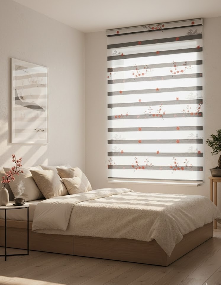 Cherry Blossom Embroidery Blinds - Image 2