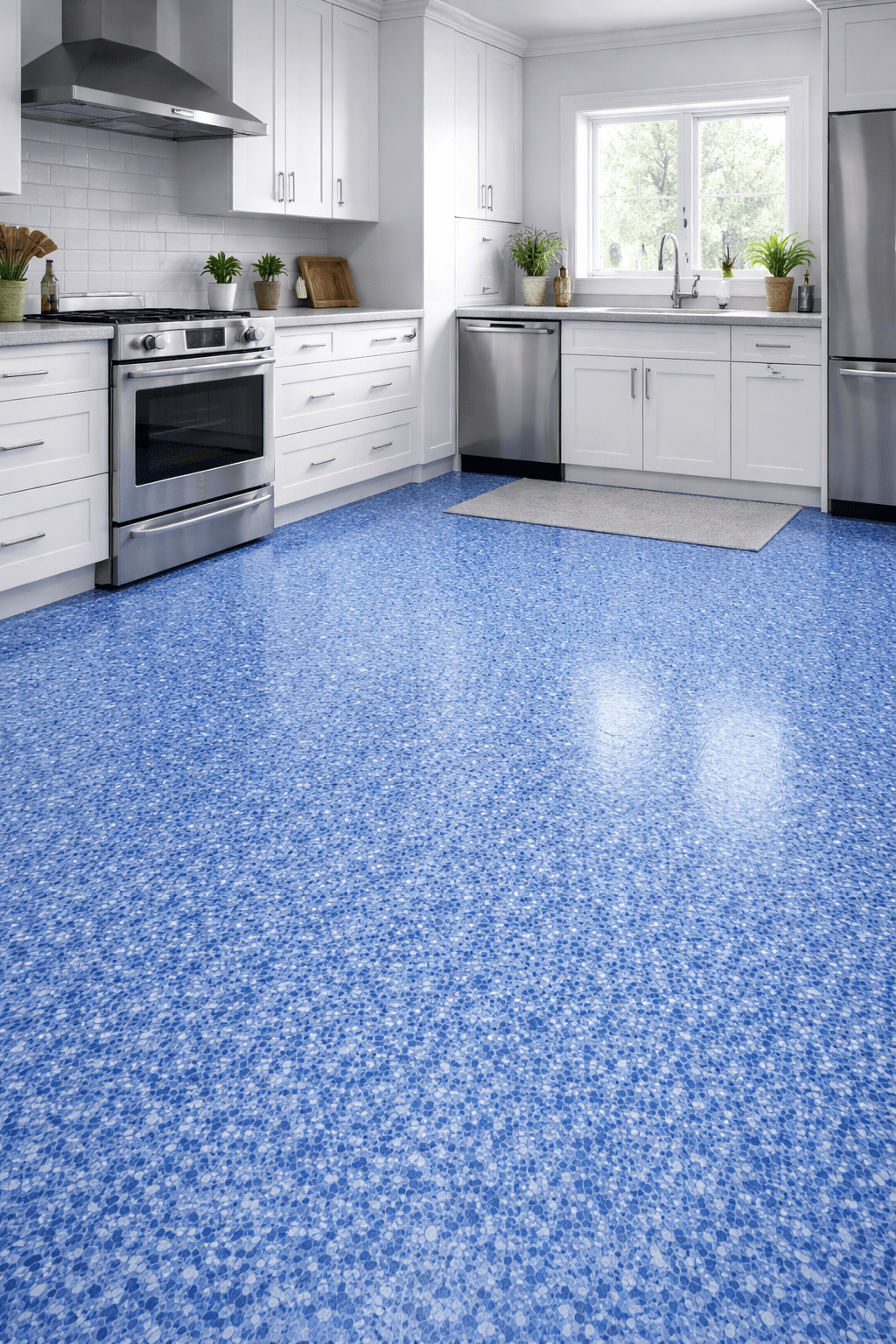Blue Mosaic Terrazzo Pattern vinyl(6.5f) - Image 2