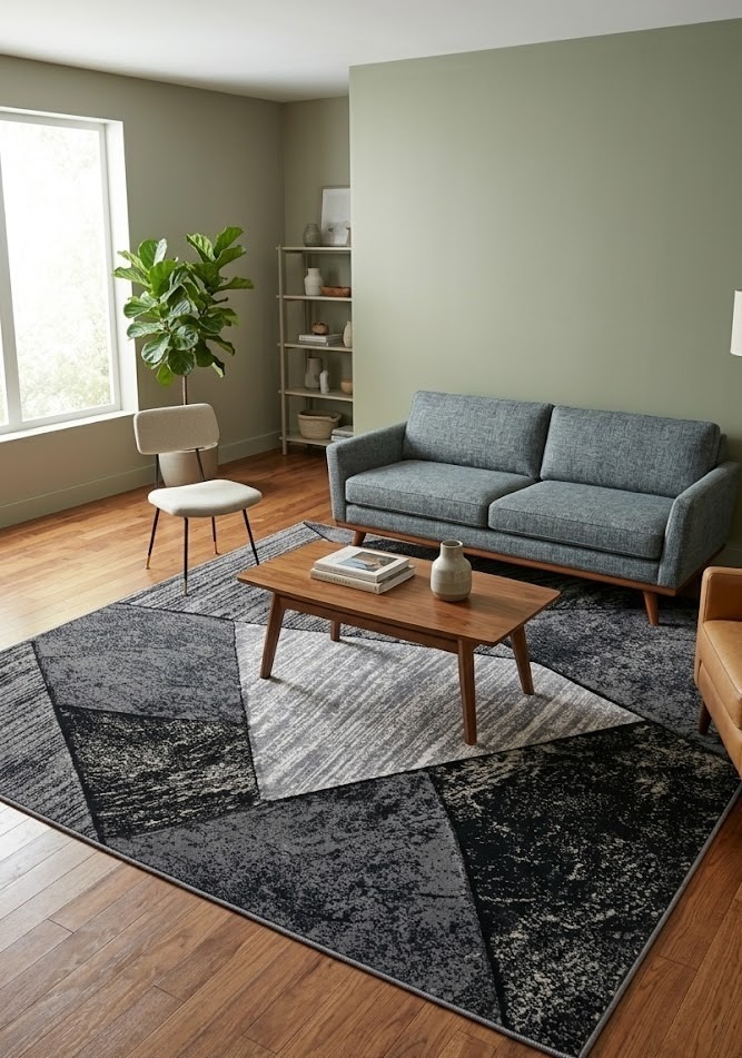 Modern geometric area carpet