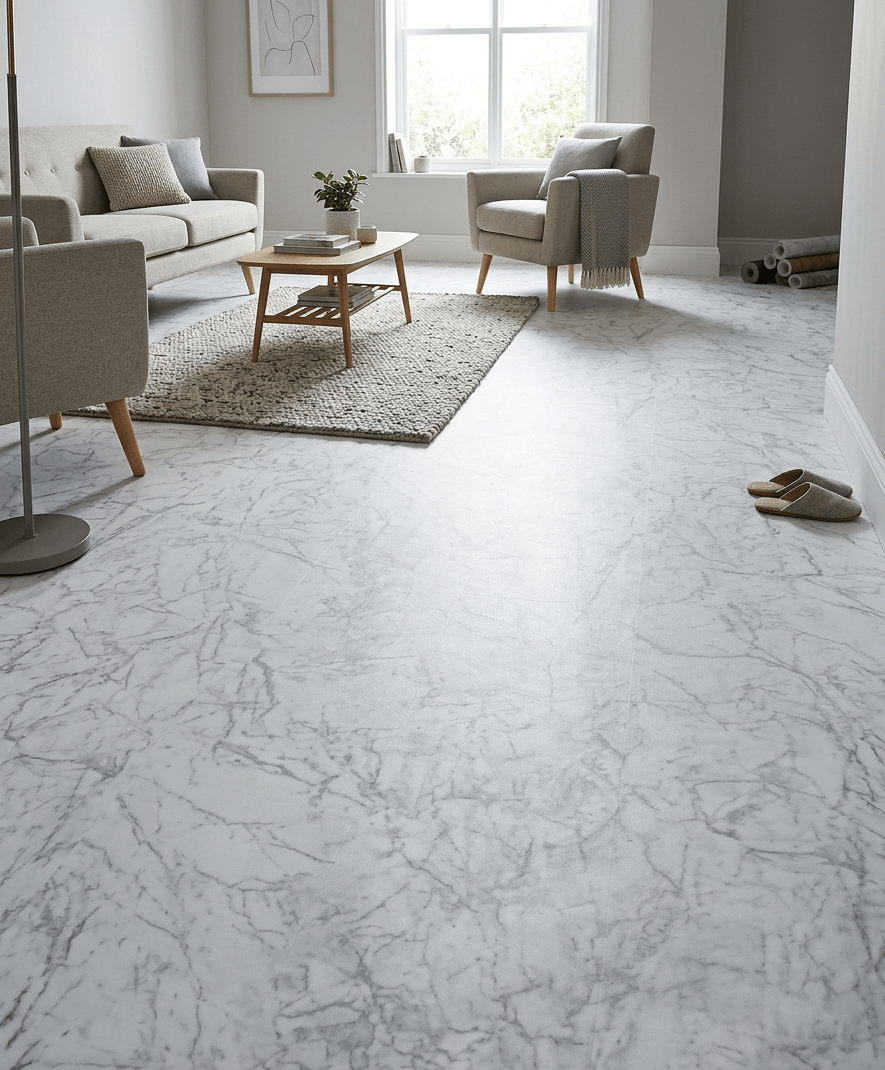 White Marble Textured Vinyl(5f) - Image 2