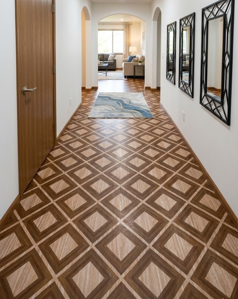 Wood-grain geometric viny(5f) - Image 2