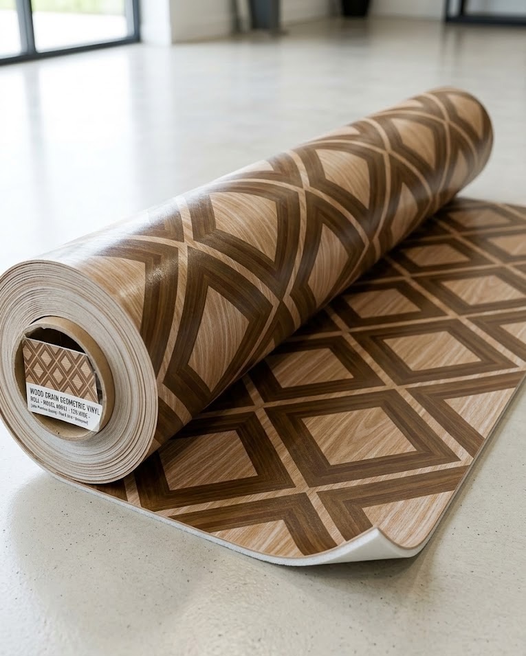 Wood-grain geometric viny(5f)