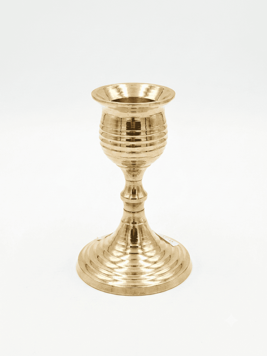 Polished Brass Candlestick Stand