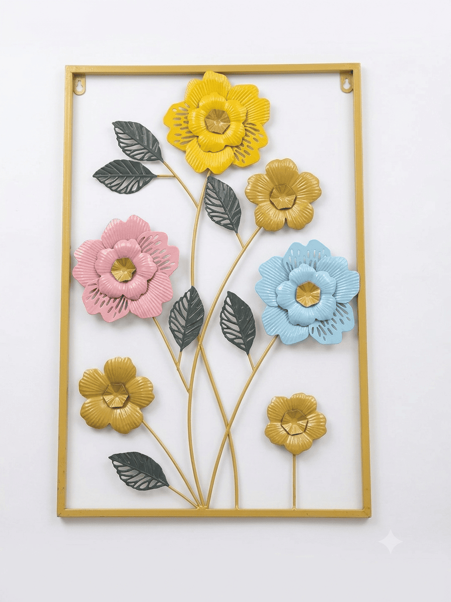 Metal frame wall decor