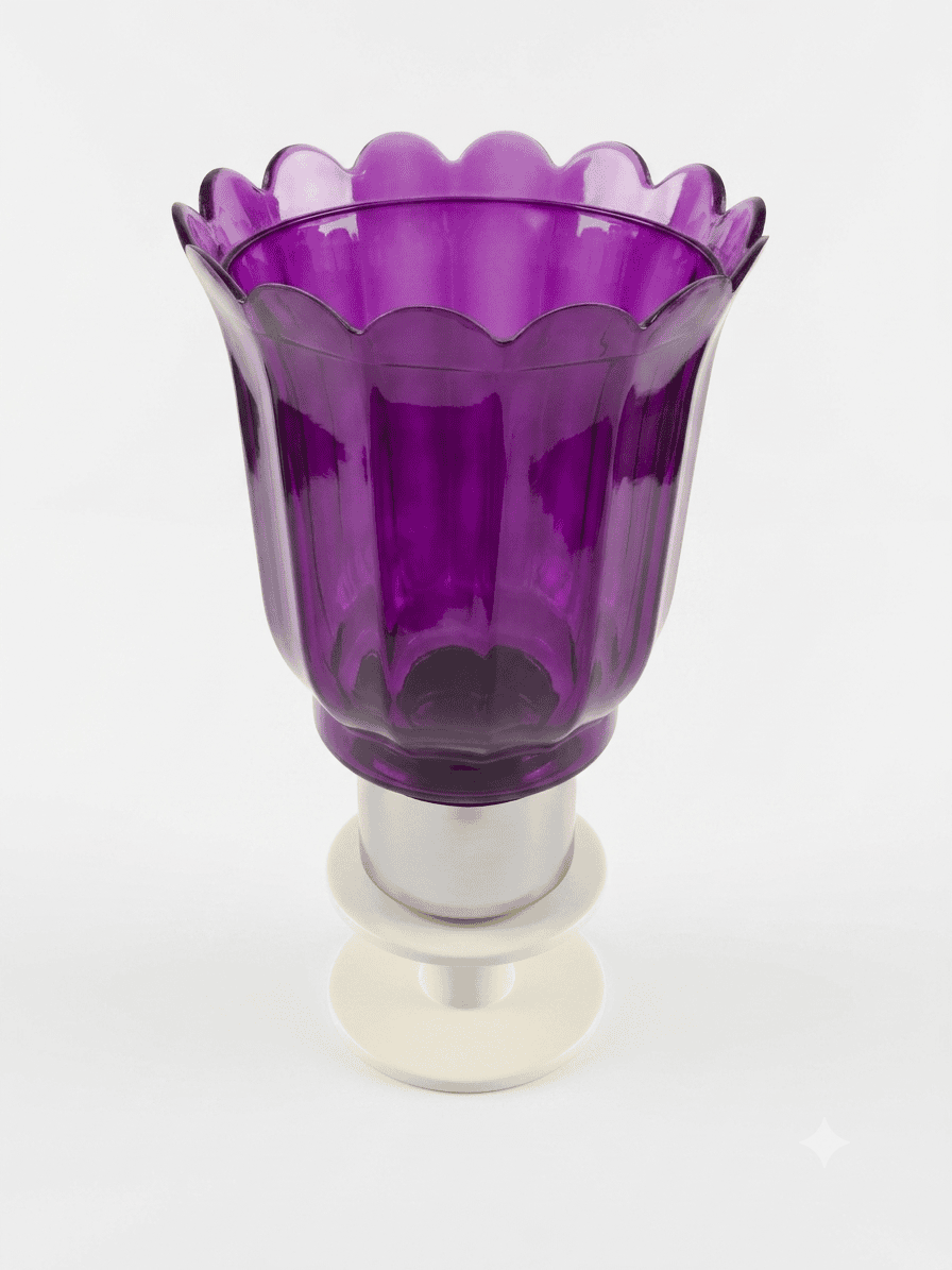 Purple Glass Candle Holder