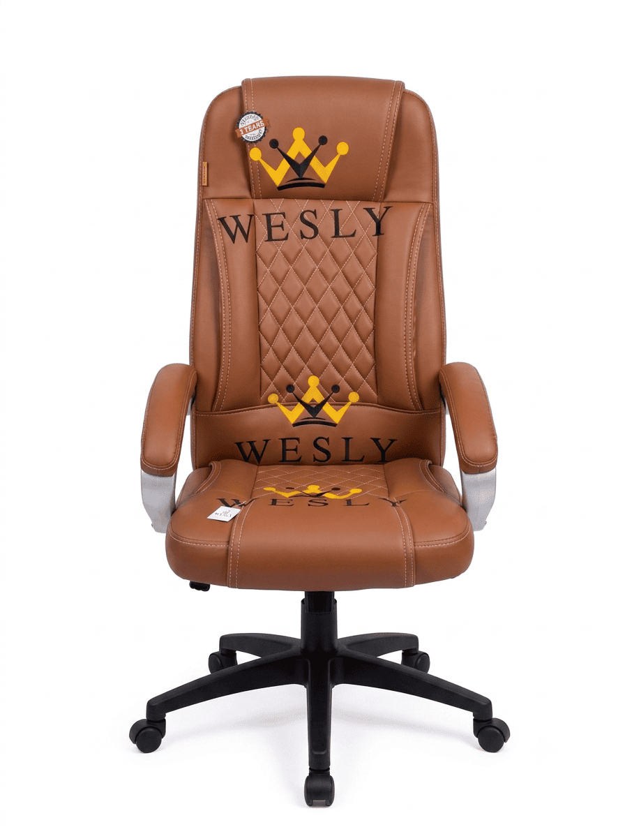 Brown high-back executive office chair