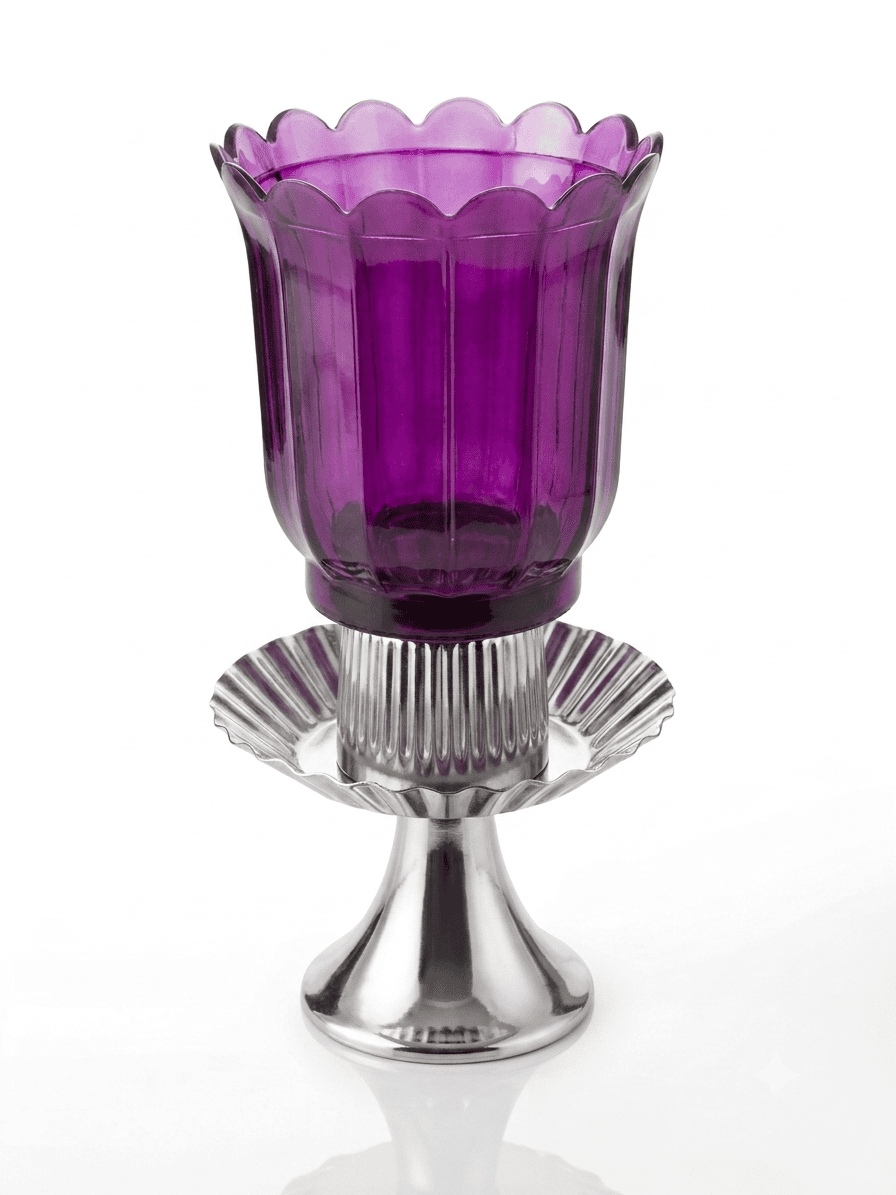 Elegant Purple Glass Candle stand
