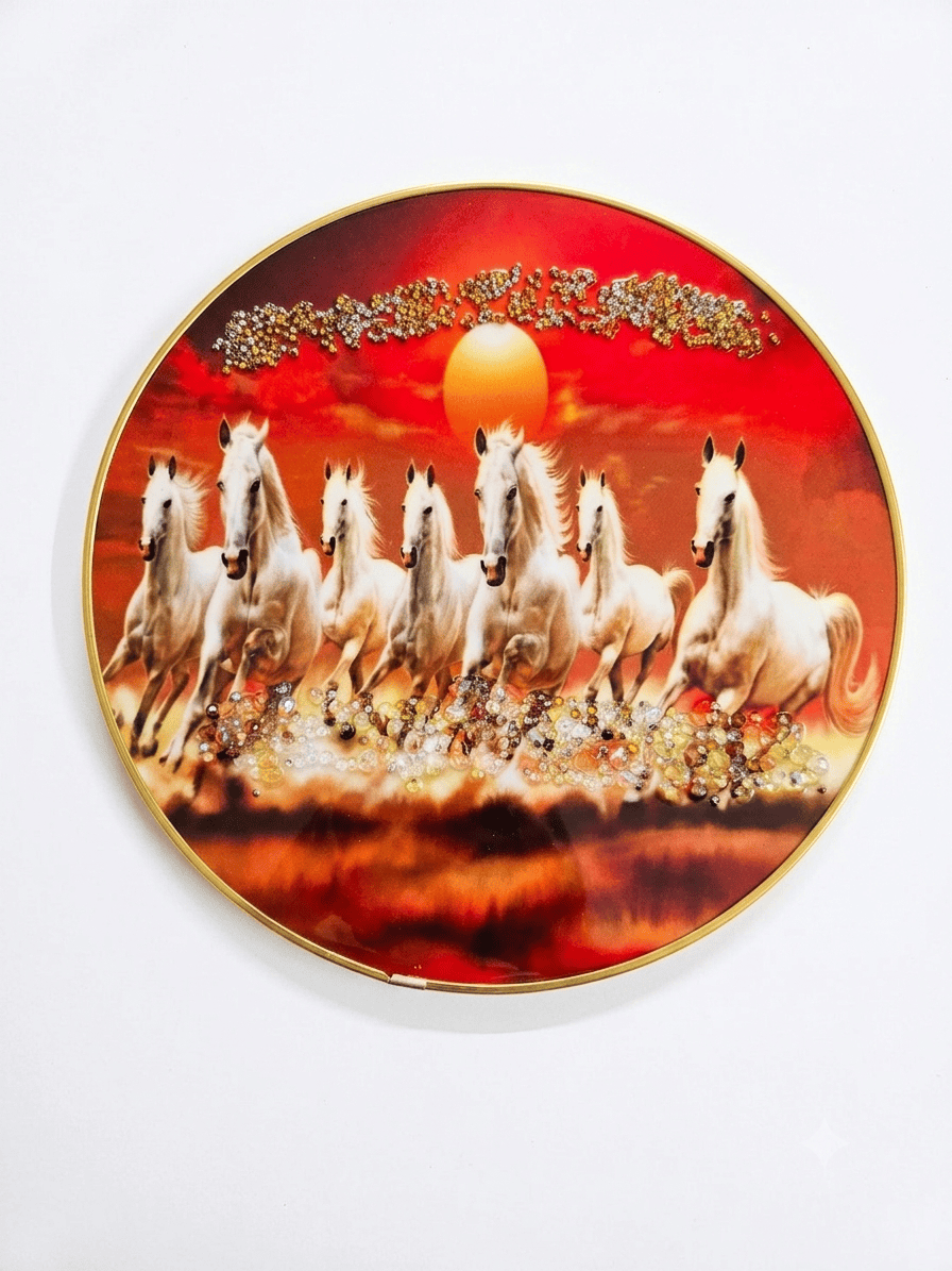 seven galloping white horses photo frame___