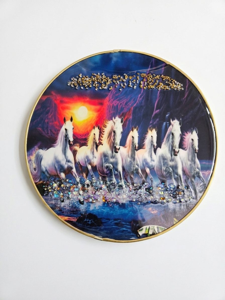 ...Seven majestic white horses photo frame