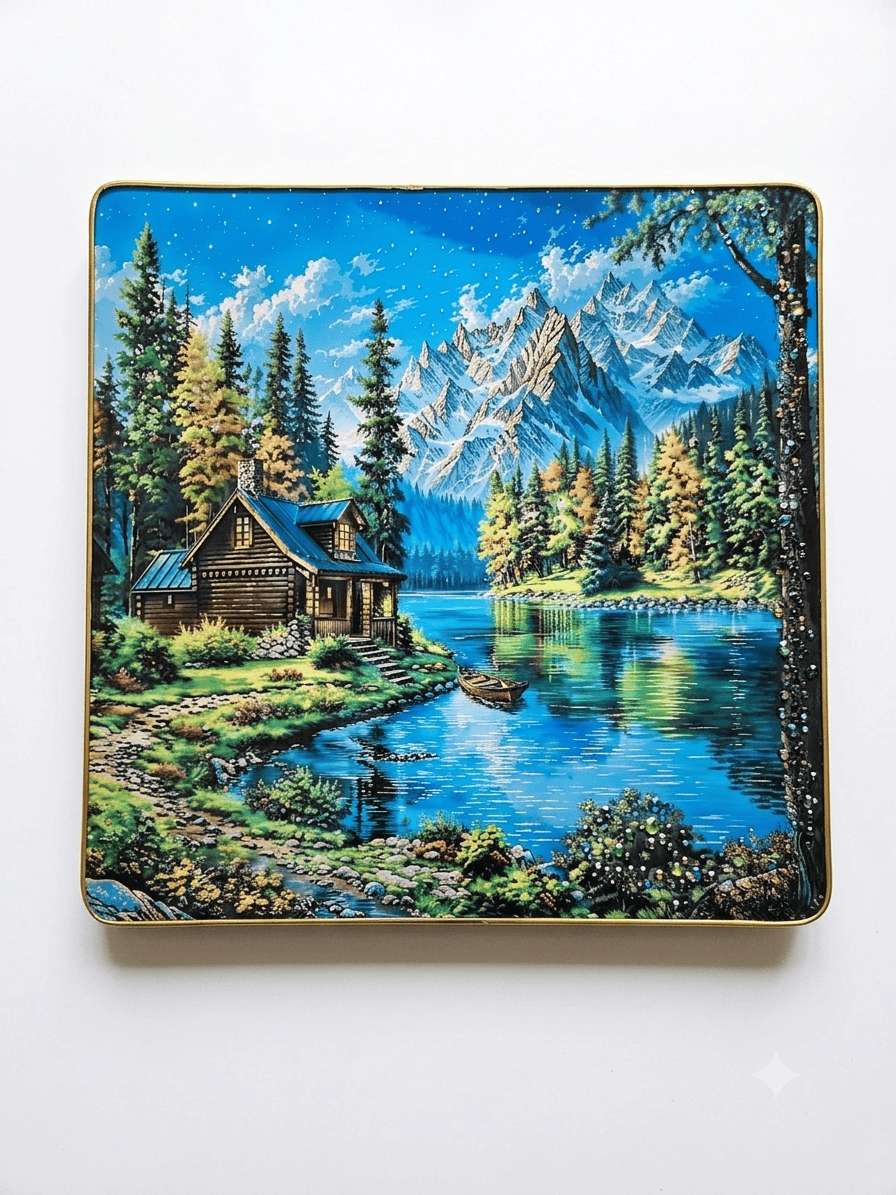 Alpine Lake Cabin photo frame