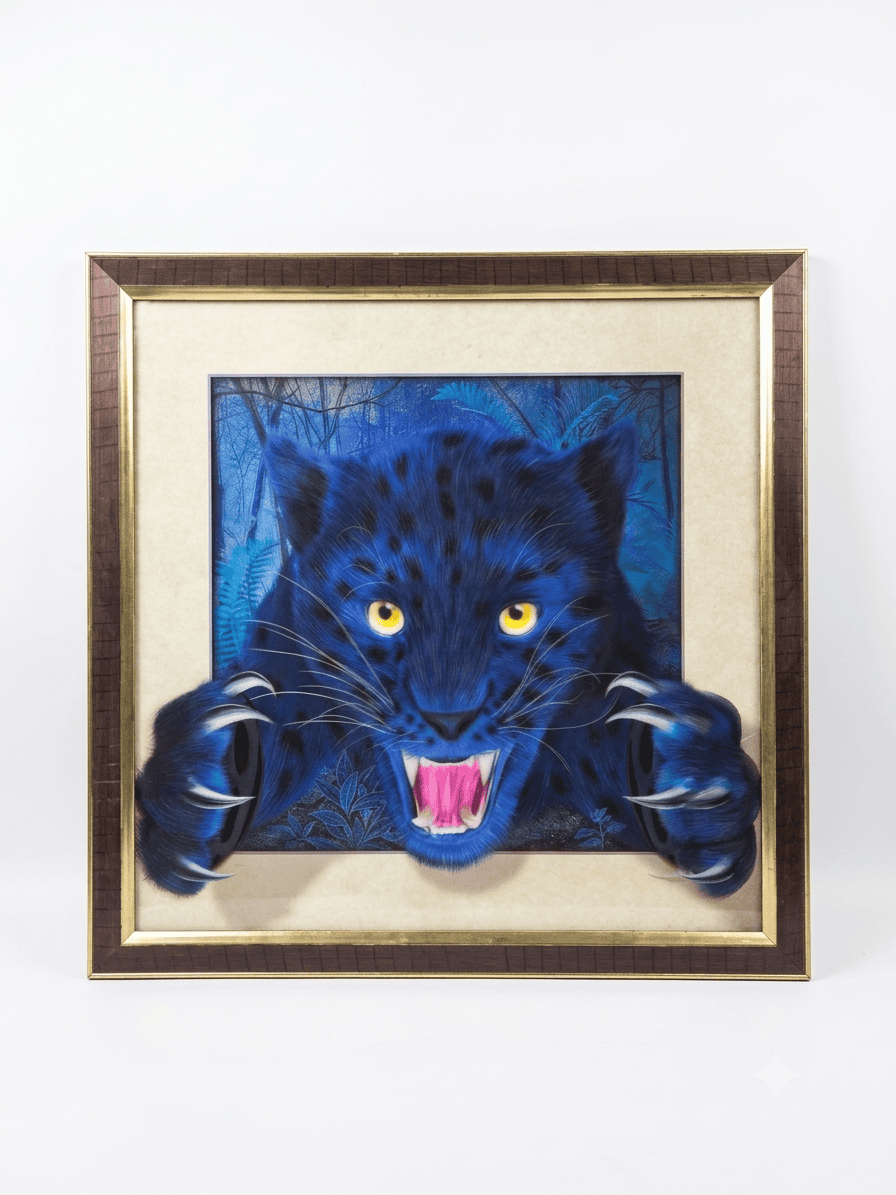 3D Pop-Out Blue Panther photo frame