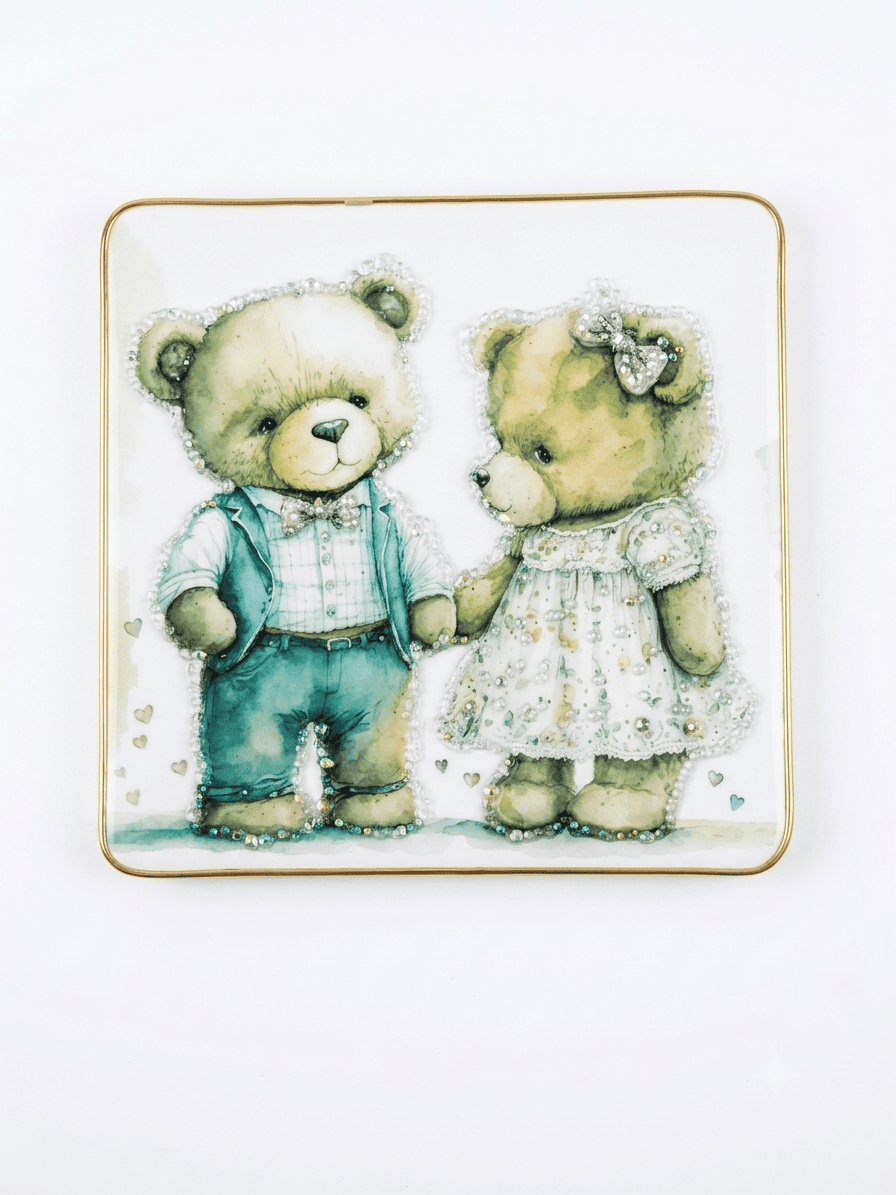 Teddy Bear Couple Embellished photo frame